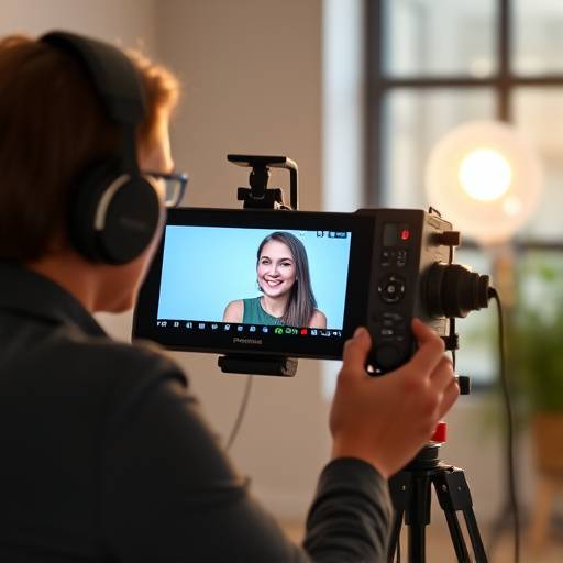 A candidate confidently participating in a video interview.