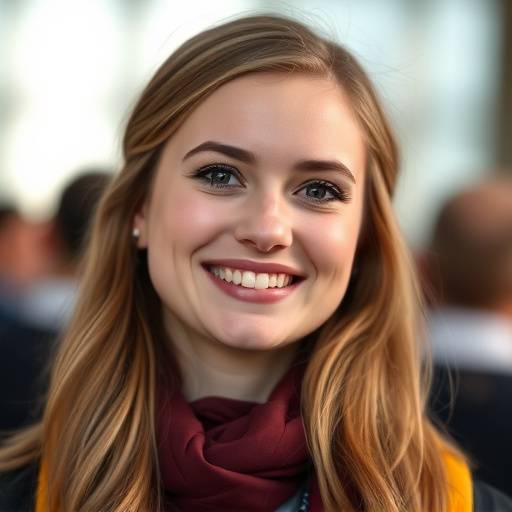 Portrait of a recent graduate, Emily, expressing her gratitude for the course