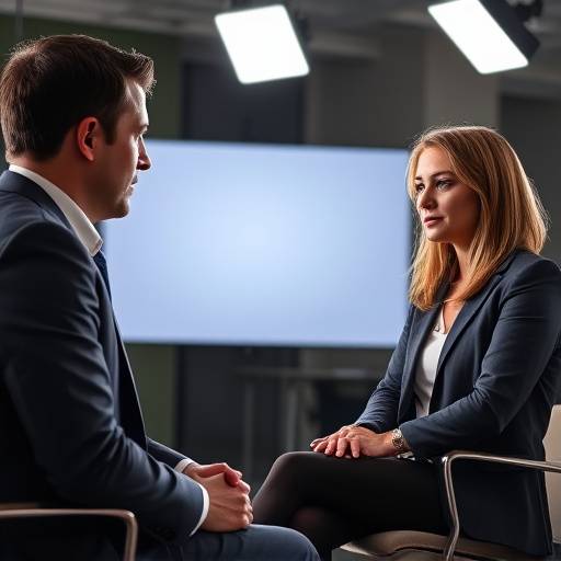 Two professionals participating in a mock interview session.
